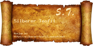Silberer Teofil névjegykártya